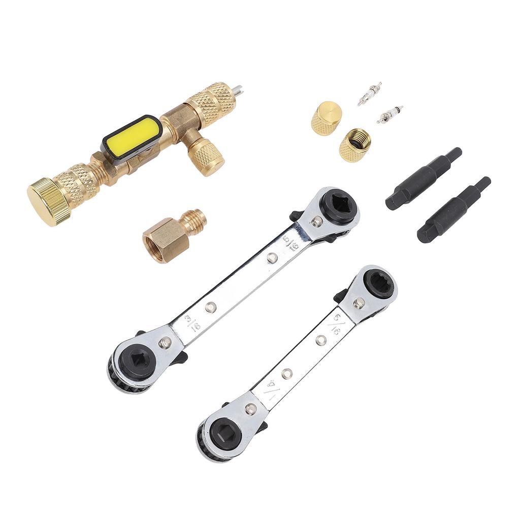 Valve Core Remover Tool with Dual Size SAE 1 4in and 5 16in Port Valve Core Remover Installer Tool for R22 R12 R407