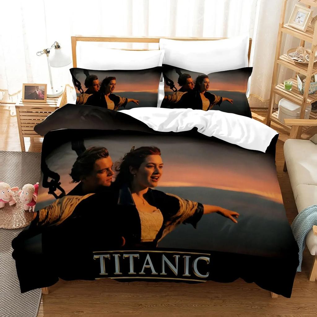 Exquisite 3D Titanic Ship Ocean Wallpaper Romantic Love Print Bedding Set Duvet Cover Comforter Bed Youth Kids Girls Boys Gift