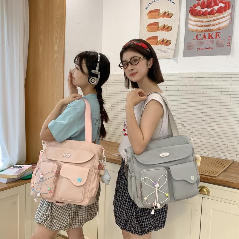 Dámská kabelka přes rameno studentská velkokapacitní taška na knihy na hodiny crossbody taška