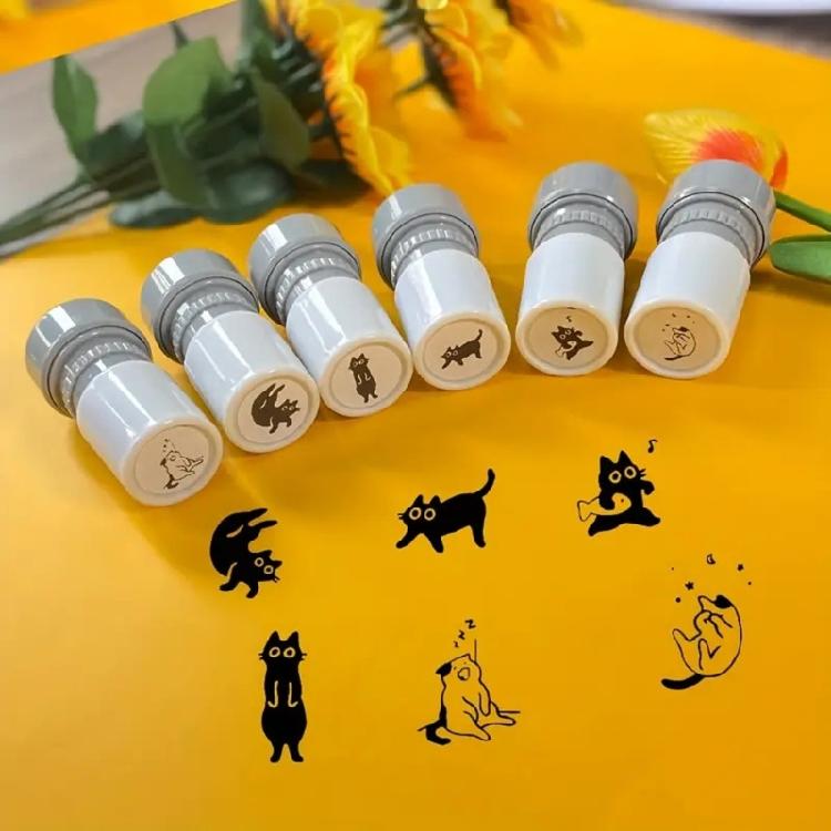 Lovely Cartoon Stamp with Black Cats Design Lightweight for Convenient Portability Everyday Use