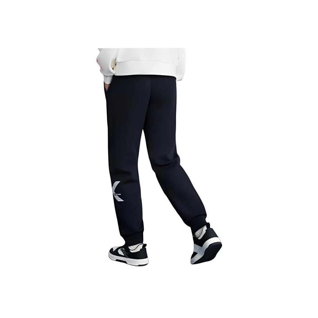 Anta KT Series Color Block Mid Waist Loose Cuff Knit Sports Pants Men Bottoms Basic-Black 152411333-2