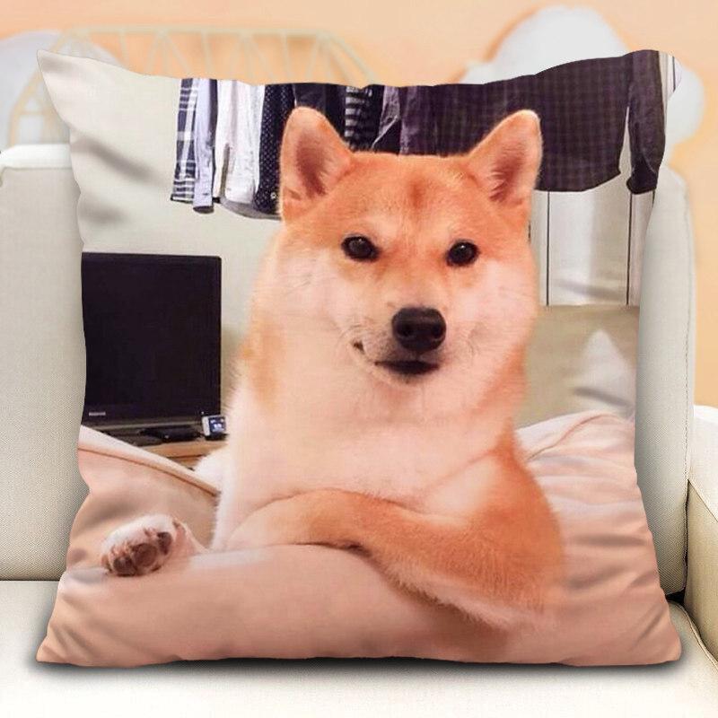 New Funny Shiba Inu Pillow Case Cute Cartoon Dog Cushion Cover For Bedroom Living Room Home Decorative Pillowcase