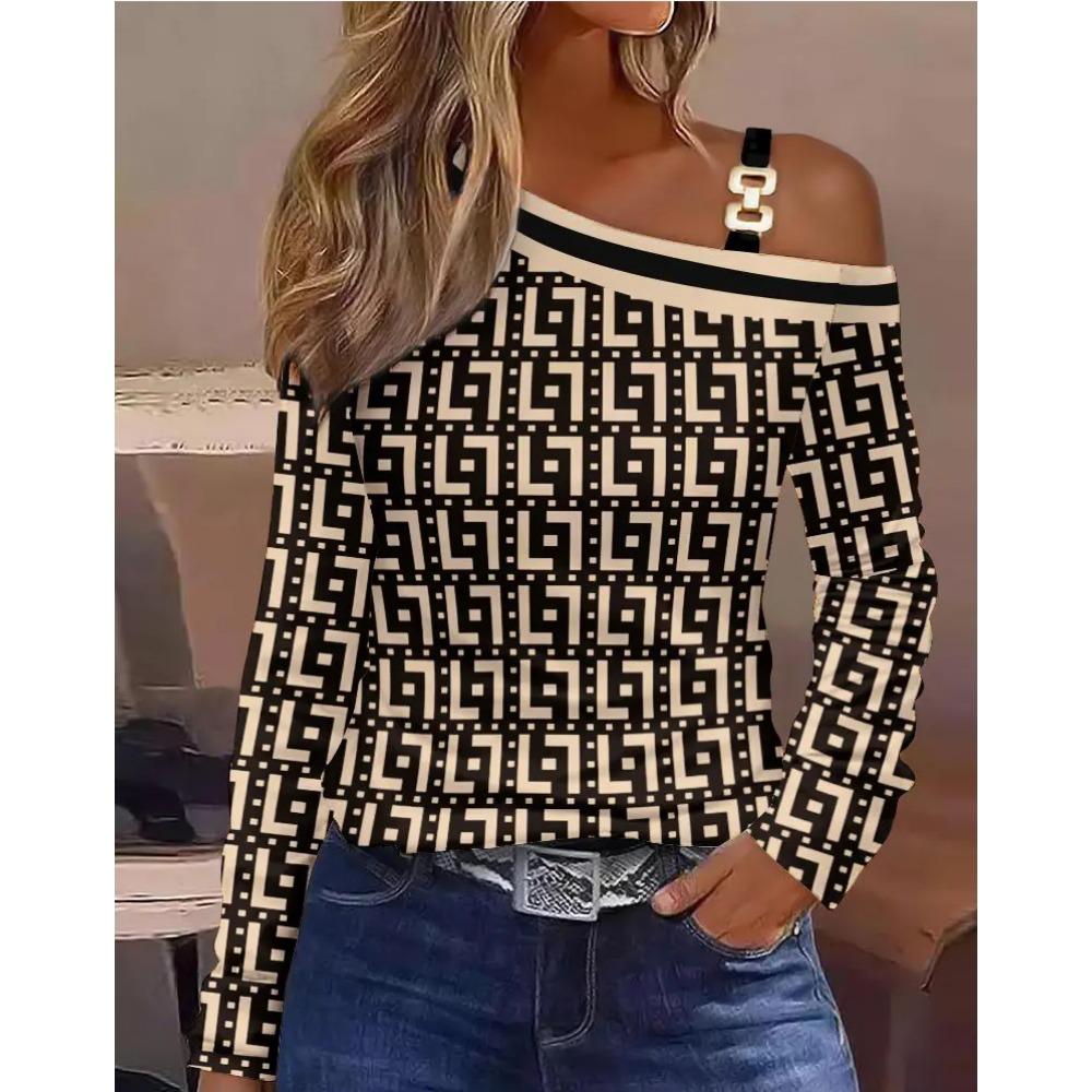 

HNXC Женская мода Повседневная осень-зима Однотонные принты Длинные рукава Блузки и рубашки M