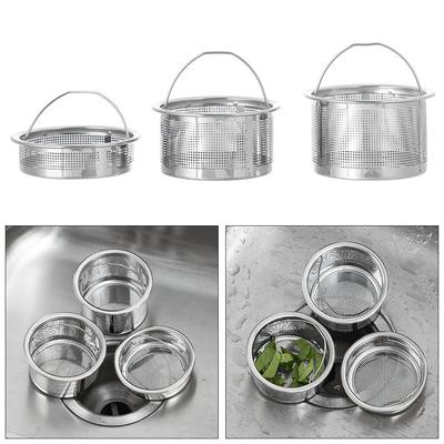 Cover Waste Drainer Stainless Steel Food Hair Stopper Plug Filter Basket Colander Sink Strainer