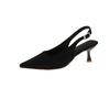 Pointed high-heeled sandals women's 2025 spring new fashionable versatile bag head empty one-word buckle strap thin heel cool single shoes