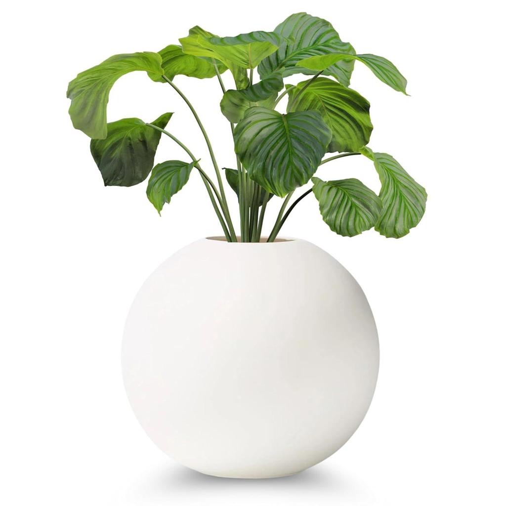 Neueste Keramik 'Weiße runde Vase' 4 Zoll - 1er-Set | Dekorative runde Vase für Trockenblumen und Pampasgras | Vasen für Heimdekoration,