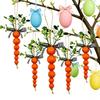 Wooden Easter Carrot Hanging Pendants With Bead String Ornaments For Spring Easter Party Farmhouse Home Decor Carrot Garland
