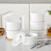 6pcs with Lid Ramekin 8 Oz Pudding Cup Multifunctional Soup Cup  Custard