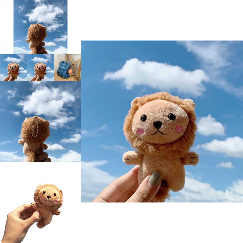 Adorable Shy Lion Plush Keychain Cute Animal Bag Charm Soft Toy For Backpack