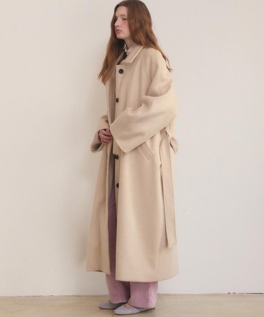 ADAUL Handmade Loose Fit Long Coat - Beige