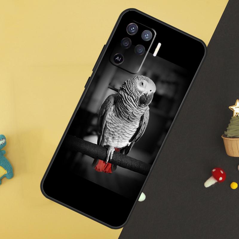 African Grey Parrot For OPPO A78 A98 A58 A54 A74 A94 A76 A96 A5 A9 A52 A72 A77 A79 A53S A57S A15 A16 A17 Case