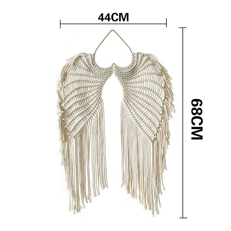 Macrame Wall Hanging Boho Tapestry Angels Wing Woven Bohemian Wall Decor Home Decoration For Apartment Bedroom Living Room