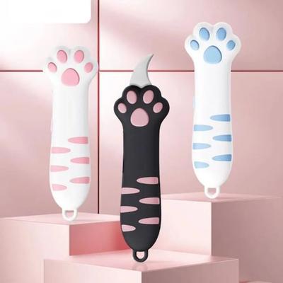 Mini Tragbares Katzenpfoten-Utility-Messer Kreative Handkonto-Dekoration Papier-Schneidwerkzeuge Kunstbedarf Niedliche Katzenpfote Scharfe Boxenschneider