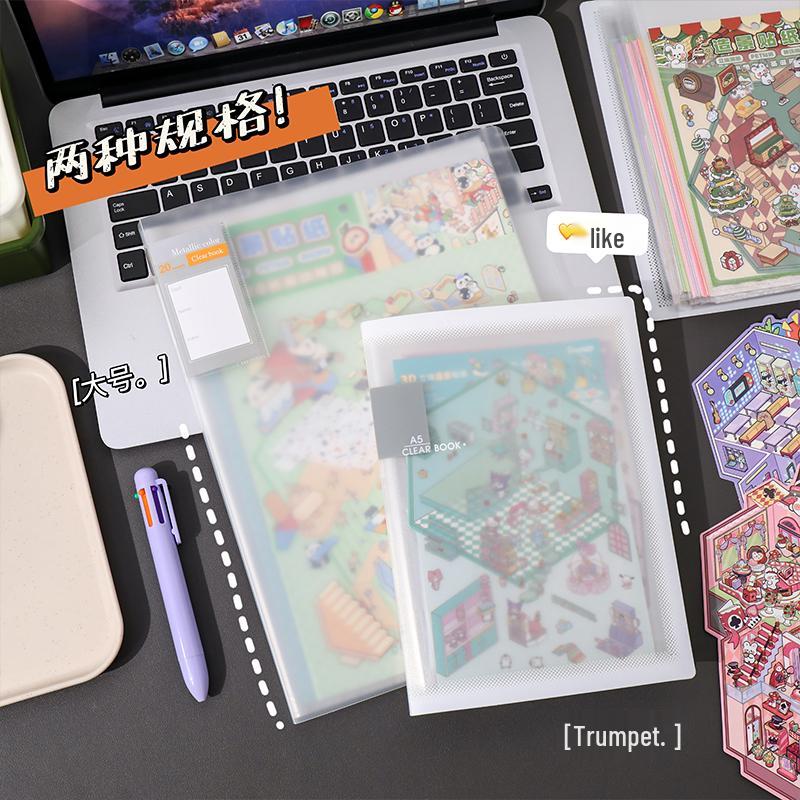 Landscaping Sticker & Photo Album A5 Loose-Leaf, Polaroid & Postcard Card Holder, A4 Single Grid Large