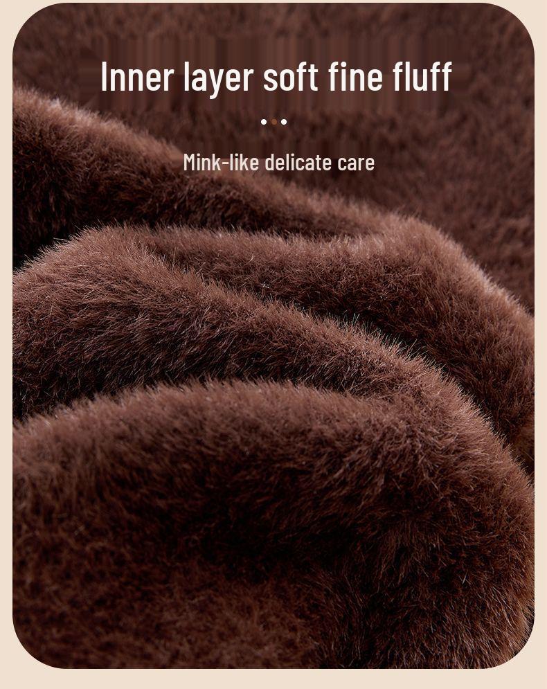 Unisex Thick Fleece-Lined Wool Pants: Warm, Slimming Base Layer with Cashmere for Winter