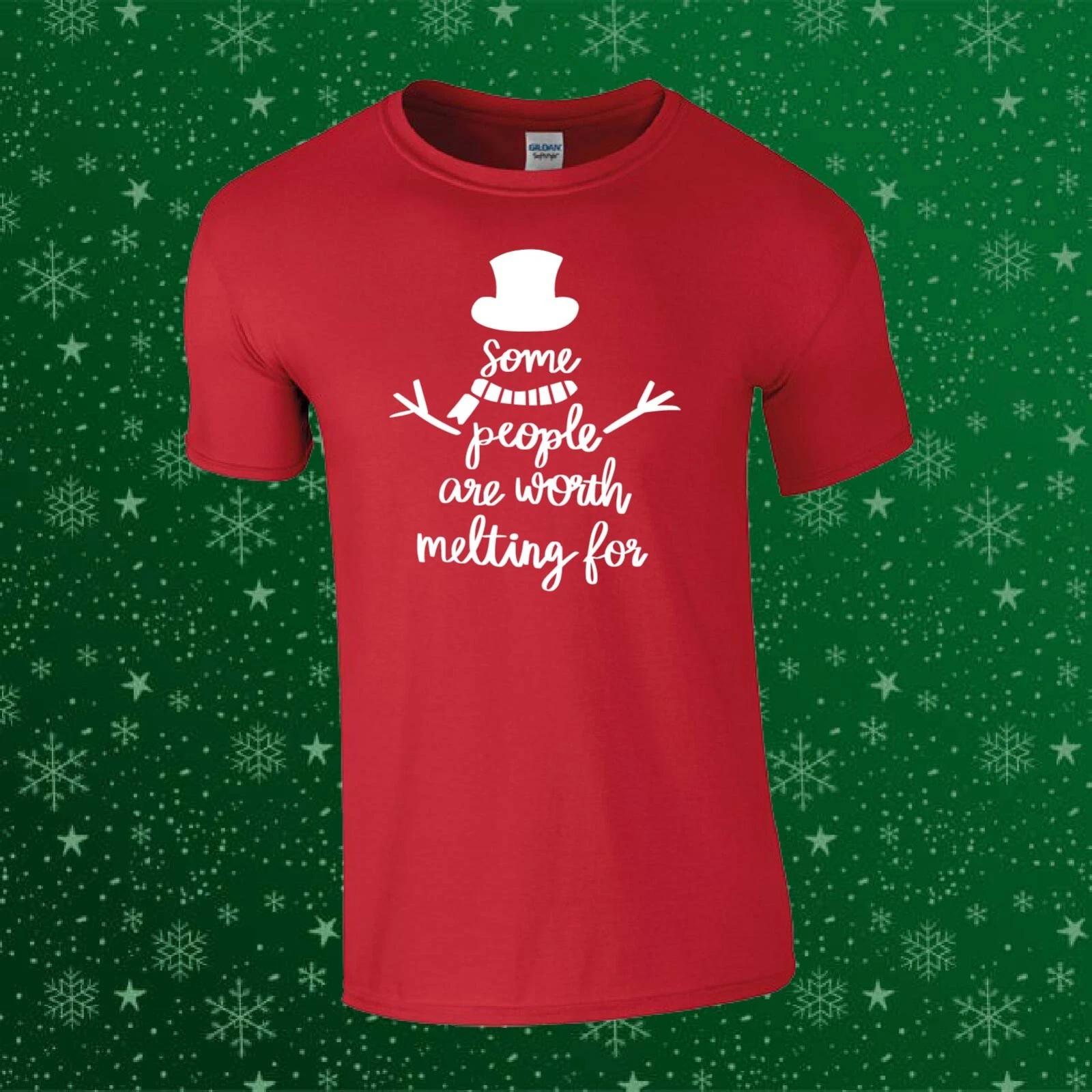 Worth Melting For Christmas Snowman Funny Gift Unisex Kids/Adults Top T-shirt 4XL