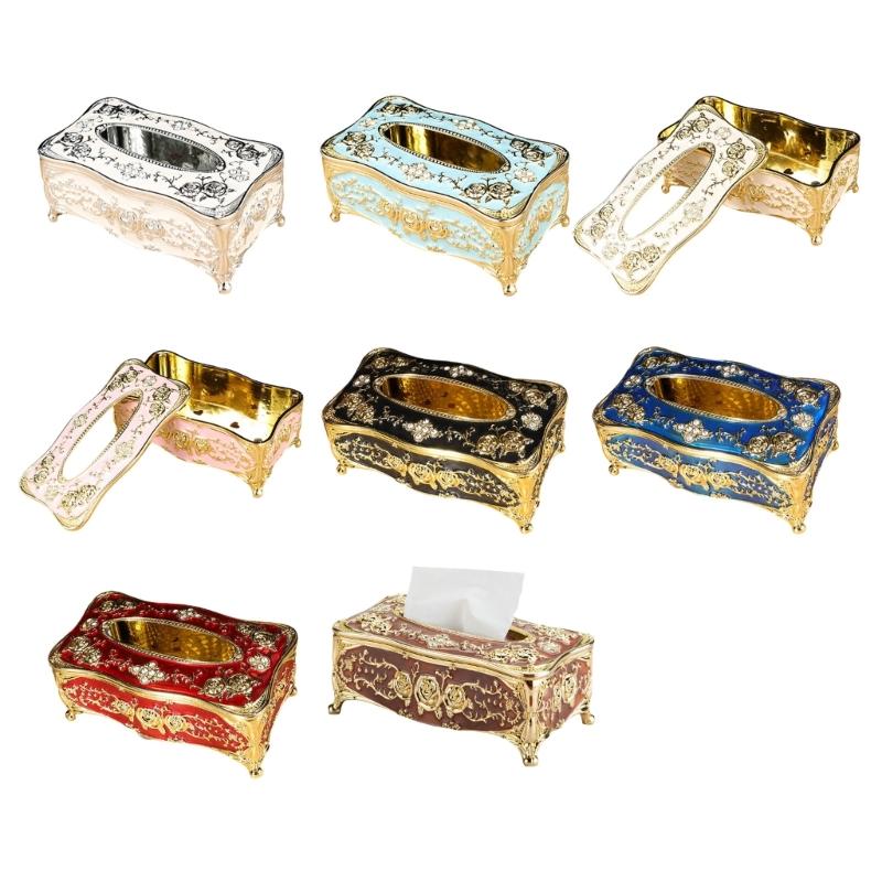 Artistic Floral Print ABS Tissue Holder With Easy Open Lid Sophisticated Decors Tissue Box For Convenient Refills