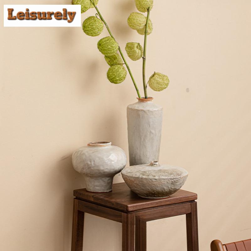 Wood-fired Porcelain Vase Boutique Room Decor Flower Basket Plant Pot Household Flowerpot For Tea Accessories Ornaments Craft