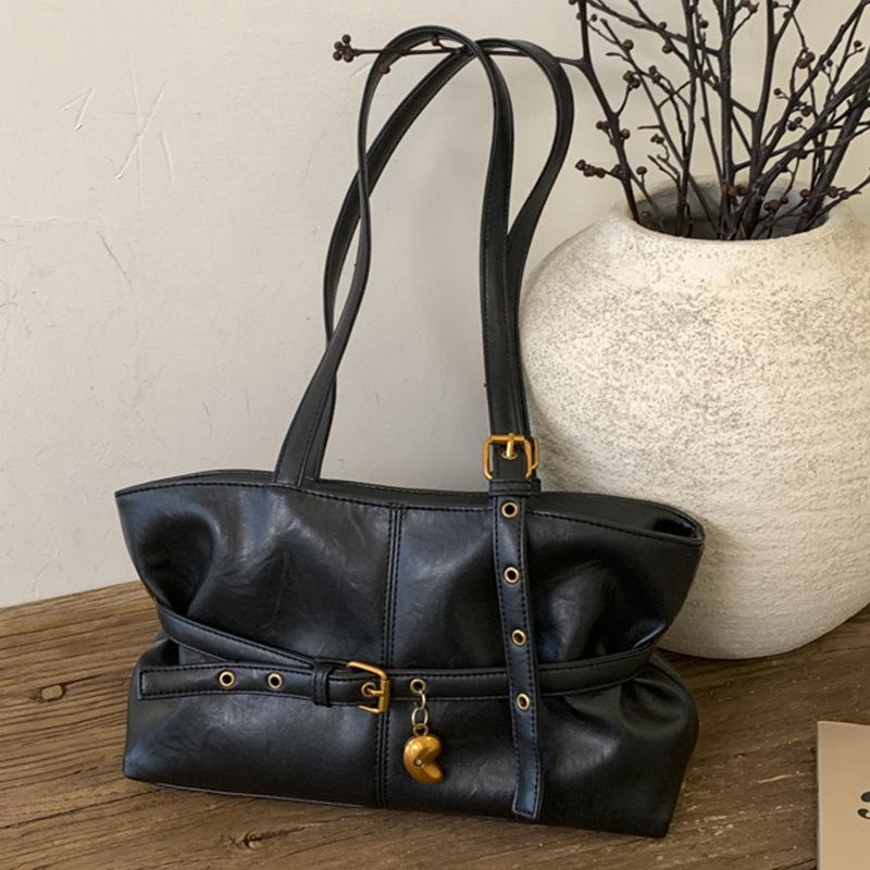 Einfache Unterarmtasche, Pendler-Tragetasche mit großem Fassungsvermögen, Schultertasche im Motorradstil