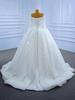 2026 French Wedding Dress: Retro One-Shoulder Long Sleeve with Heavy Beading and Long Train.