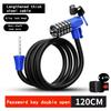 combination lock, thick steel cable lock mountain bike password key double open lock outdoor riding anti-theft lock