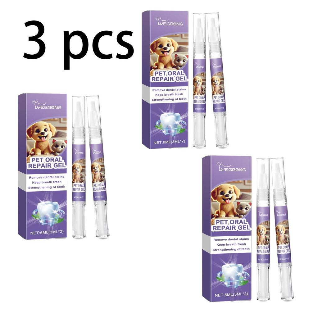 Yegbong Pet Oral Repair Gel, cleans the oral cavity of cats and dogs, freshens breath, promotes pet oral, teeth, and gum health, 6ml