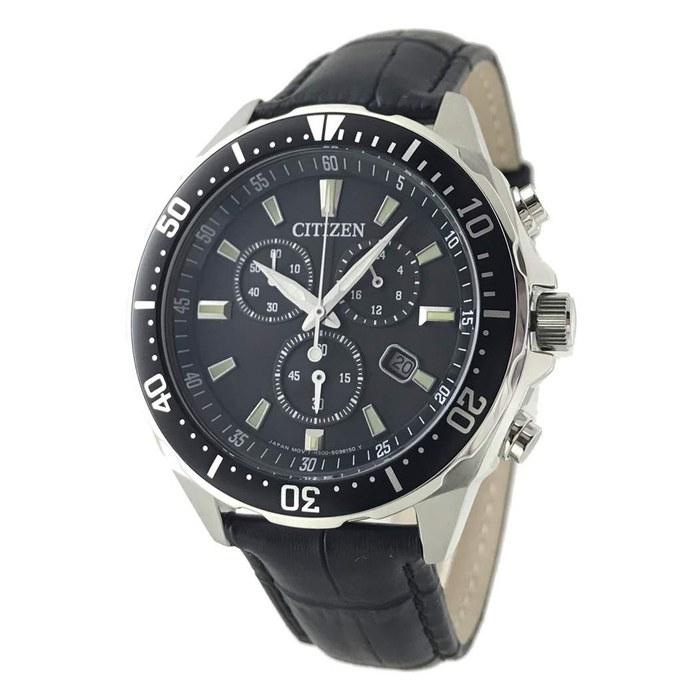 Citizen Eco-Drive Chronograph CITIZEN Solar Chrono Rotating Bezel Leather Strap with Extra Strap Black VO10-6771F BK