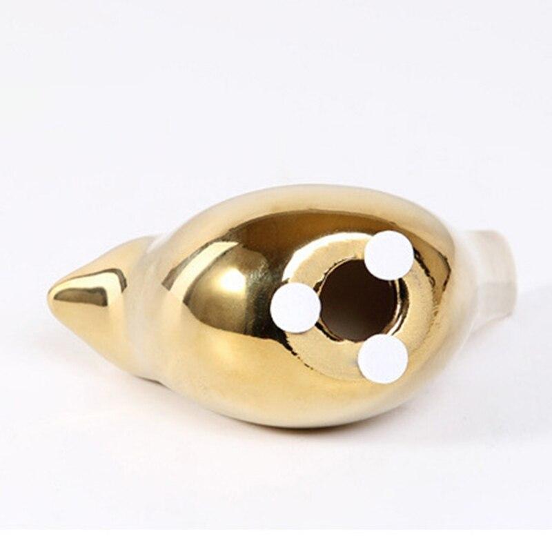 2 Pieces Of Ceramic Golden Bird Home Decoration Crafts Golden Bird Sculpture