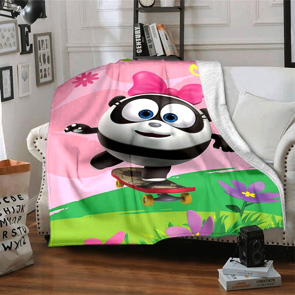1Pc Cute Cartoon Character KikoRiki Blanket Soft Comfortable Polyester Blanket All Season Warm Throw Bedroom Office Outdoor Use Perfect Christmas Gift