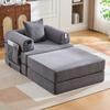 Scaun de Compresie din Catifea cu Taburet, Cadru Metalic Rezistent – Design Ergonomic + Pernă Groasă pentru Confort. Incl. Buzunar Lateral și Pernă, Combinabil