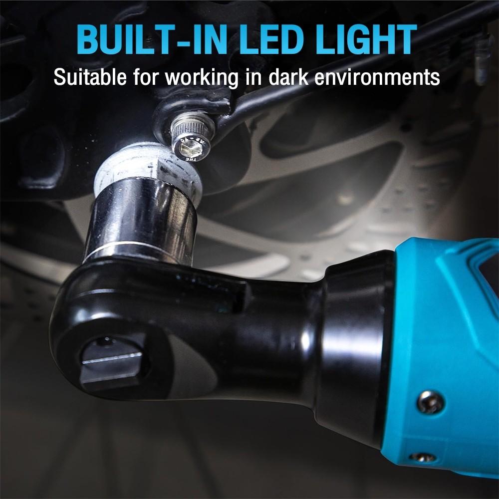 מפתח ראצ'ט אלחוטי 3/8" 12V מפתח חשמלי מפתח זווית ישרה מברגה מברגה כלי תיקון בורג אום