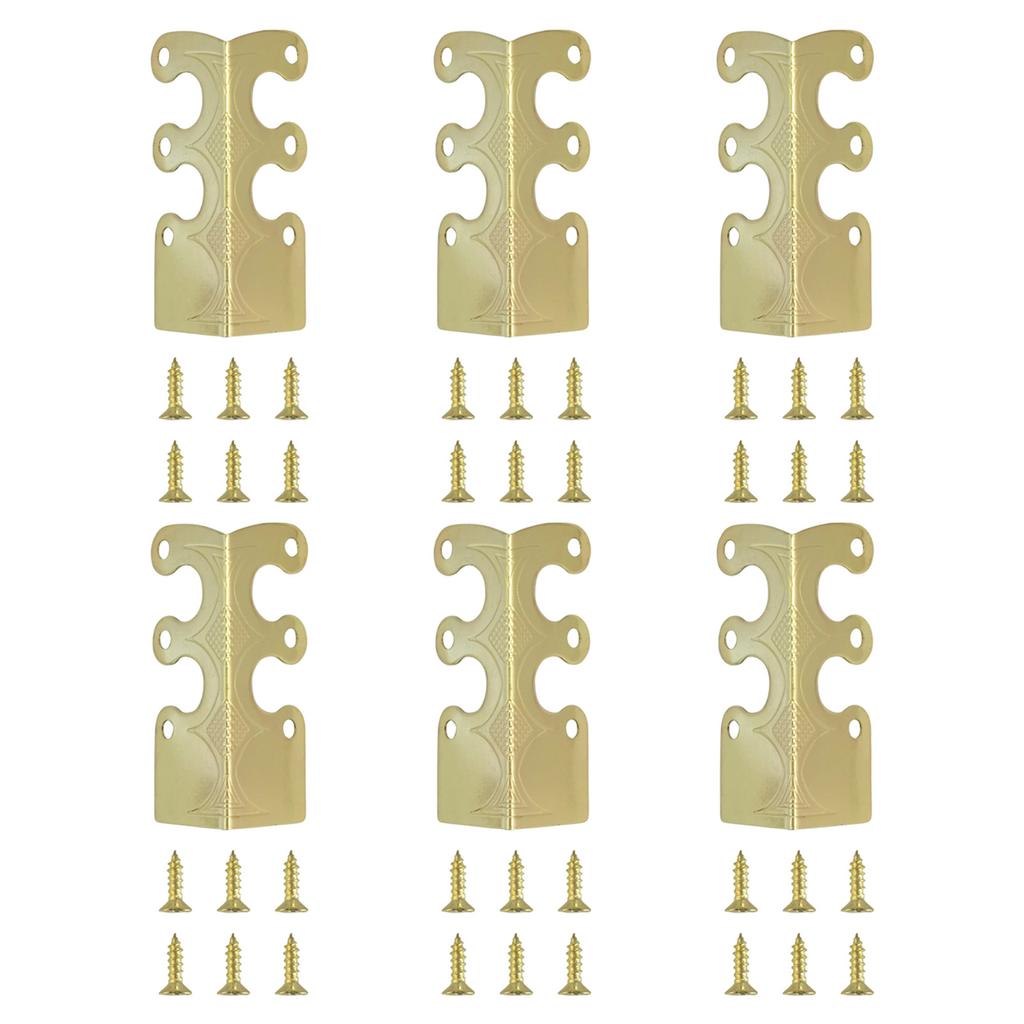 6PCS Vintage Metal Corner Protector Iron Skirting Board Corner Protector Furniture Wooden Box Decorative Corner Guard Board