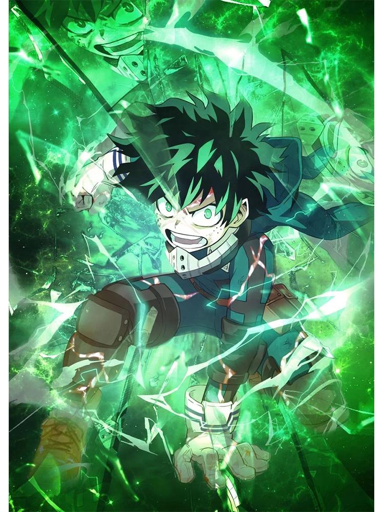 Japan Manga My Hero Academia Deku Poster Canvas Painting BNHA Midoriya Izuku Wall Picture For Living Room Home Decoration