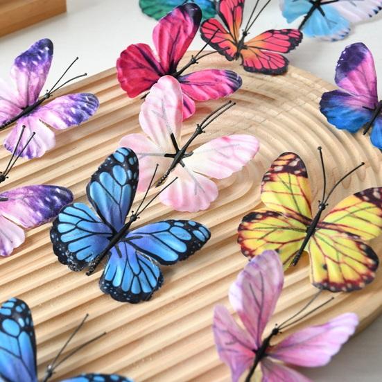 4 Pcs 3D Butterfly Wall Stickers Colorful Butterflies Wall Decal Removable Wall Art Murals for DIY Crafts Home Office Party Bedroom Decoration