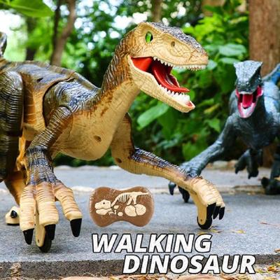 Neu RC Dinosaurier Spielzeug für Jungen, Laufroboter Dinosaurier Spielzeug mit Lichtern und Brüllen Simulation Velociraptor Jurassic