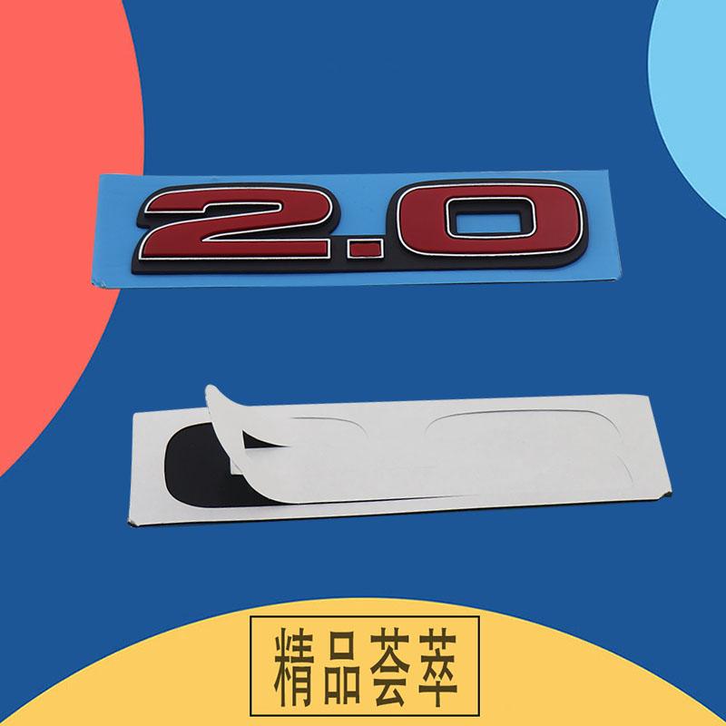 3D Premium Black Red 2.0 For Car Fender trunk Rear Bonnet Nameplate Decal Emblem Badge Sticker