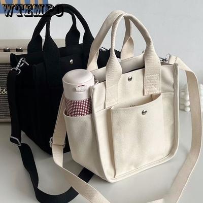 Sac fourre-tout à bandoulière en toile 3D multi-poches, sac à main en toile, sac à bandoulière vintage, sac crossbody, sac fourre-tout de mode, sac écologique, sac messager