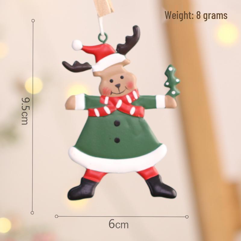 Wrought Iron Santa Claus and Snowman Christmas Tree Decorations
