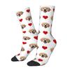 Fashion Print Personalized Face Custom Dog Photo Socks for Women Men Stretchy Summer Autumn Winter Crew Socks