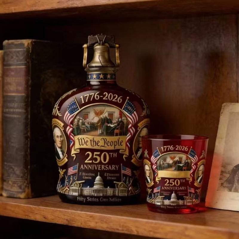 250th Anniversary American Whiskeys Decanter Set With Patriotic Designs For Collectors And History Enthusiasts