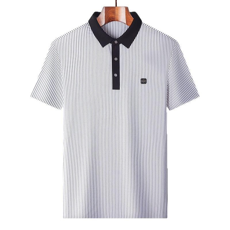 [Short Sleeve T-Shirt, Brocade Ammonia Elastic] Lapel Polo Shirt Men'S Clothing