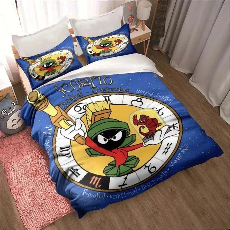 3D Print Marvin the Martian Cartoon Bedding Set Double Twin King Duvet Cover Comforter Pillowcase Boys Girls Adults Bedroom