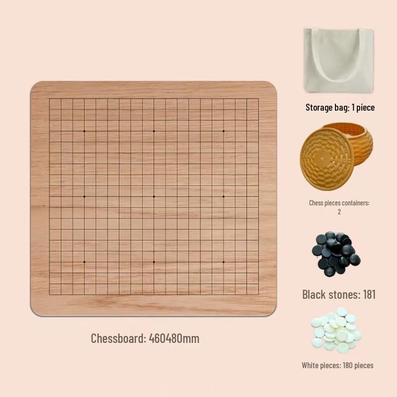 Gomoku & Go Chess Set with 19-Line Board and Imitation Jade Pieces