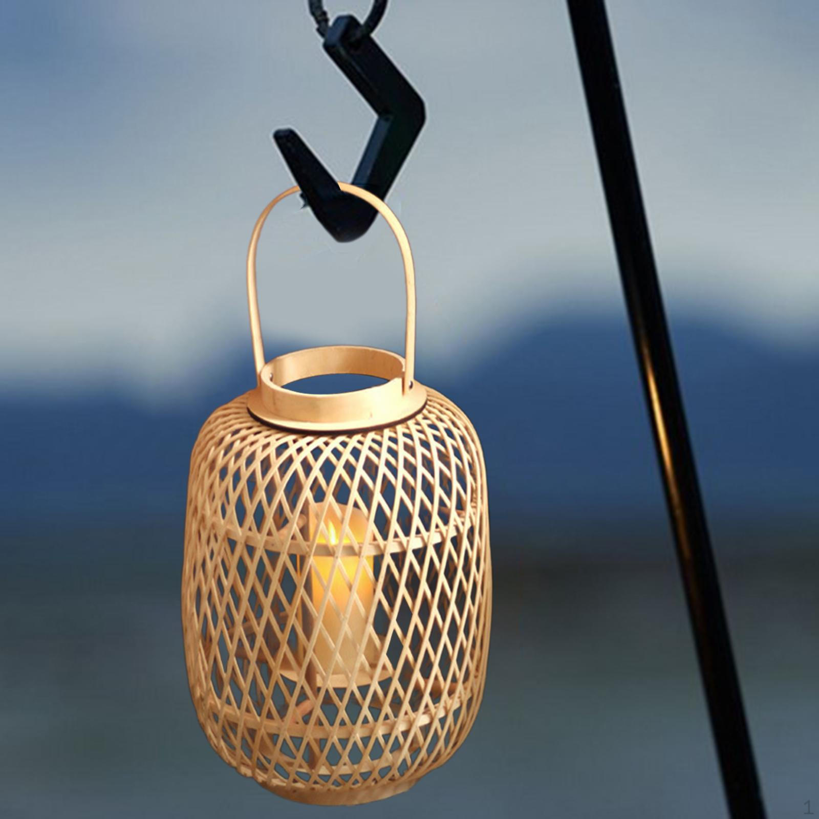 

Бамбуковый плетеный фонарь Винтажный декоративный для веранд, отелей, настольных центральных элементов S S