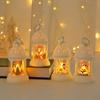 Christmas Desktop Ornaments Mini LED Night Lamp Portable Handle Electric Santa Claus Merry Christmas Lantern New Year Gift