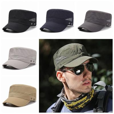 Quick Drying Flat Peaked Cap Polyester Summer Visor Hat New Sun Hat  Men