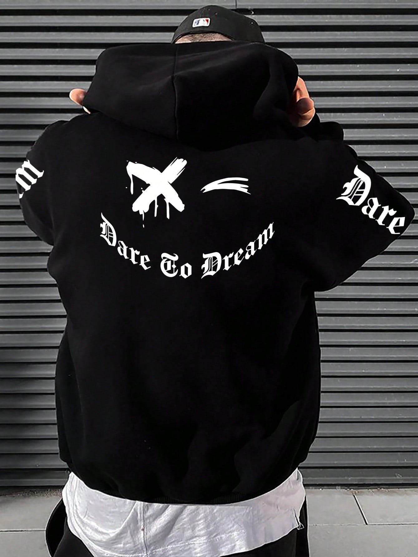 

Dare Go Dream Art Words Printed Male Hoodies Street Fleece Clothing Man Hip Hop Autumn Pullovers Streetwear Hip Hop Streetwear 2XL