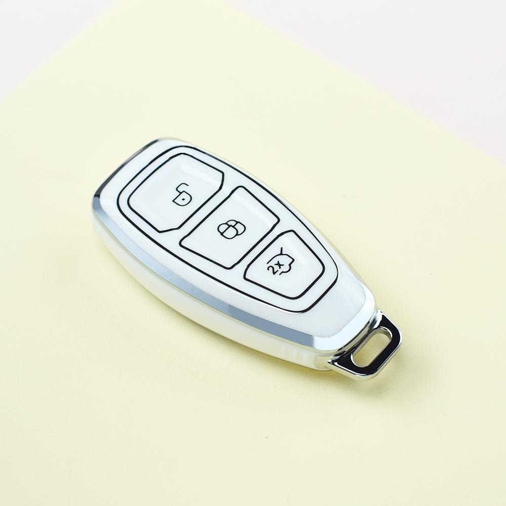 Silver Edge TPU Car Key Case Cover Keyless for Ford Ecosport Kuga Fiesta Focus 3 4 Mondeo Focus ST Remote Shell Fob Holder Protector