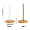Black Wood Paper Towel Holder Free-Standing Tissue Stand Simple Vertical Napkin Holder  for Kitchen