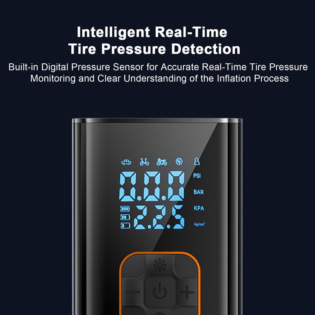 Car Tire Inflator Portable Rechargeable 150PSI Car Air Compressor Pump With Pressure Gauge For Auto Truck SUV Bike Motorcycle